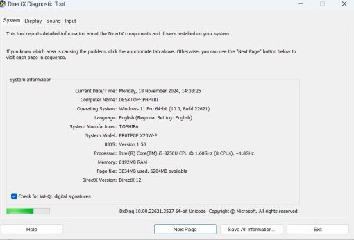 TOSHIBA PORTEGE X20W-E Core i5 Gen 8 RAM 8GB SSD 256GB - Image 2