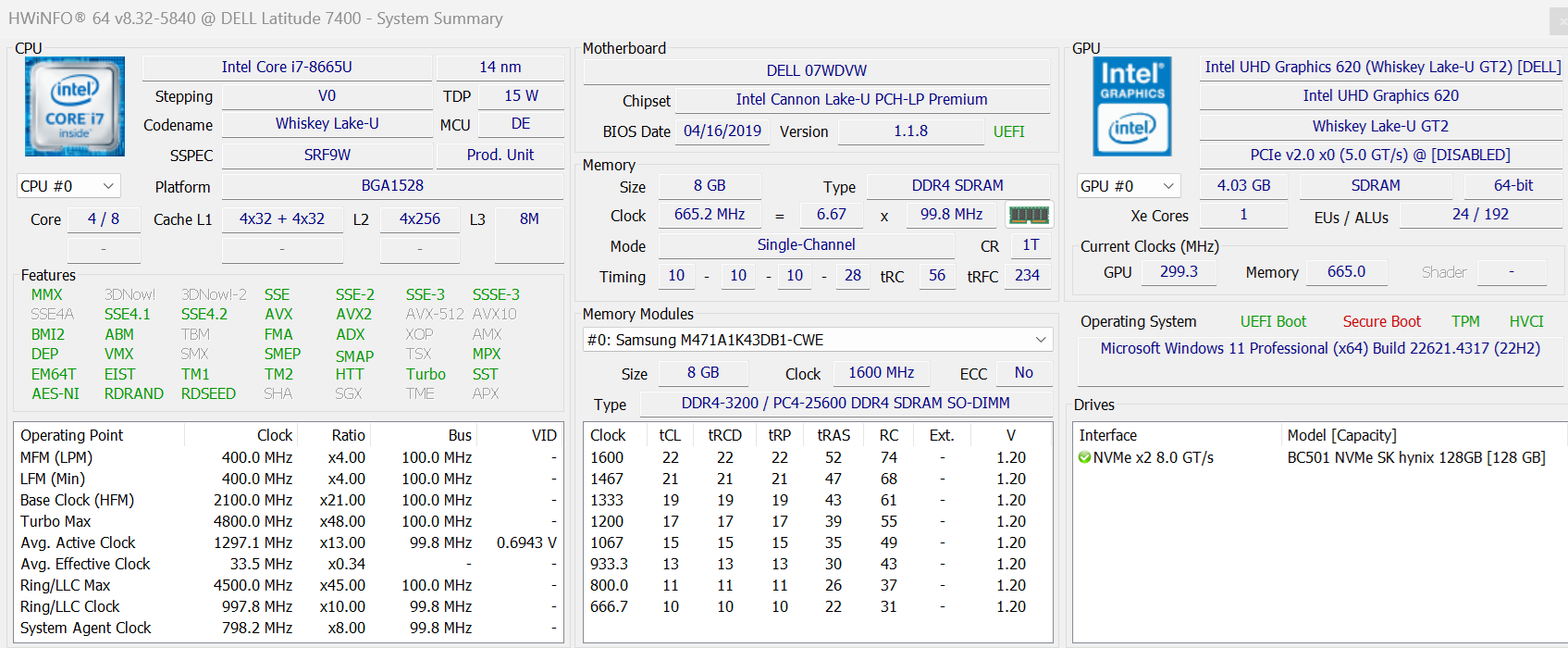 DELL Latitude 7400 Intel Core i7 Gen 8 RAM 8GB SSD 128GB Nvme Touchscreen - Image 9
